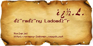 Örmény Ladomér névjegykártya